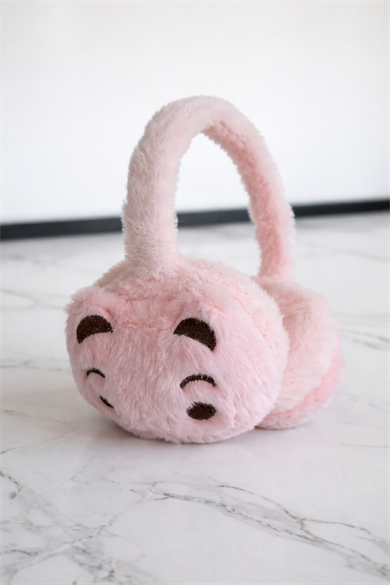 Somon Renk Ayıcık Figürlü Peluş Kulaklık