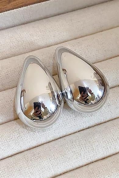 Gümüş Renk Bottega Çelik Küpe (Çift)