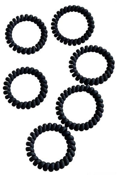 6lı Siyah Renk Helezon Lastik Toka