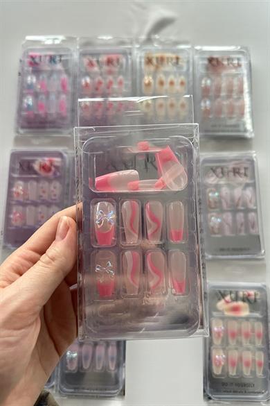 12li Karışık Renk Takma Tırnak Set