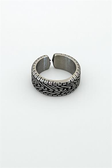 Gümüş Renk Ayarlanabilir Çelik Erkek Yüzük