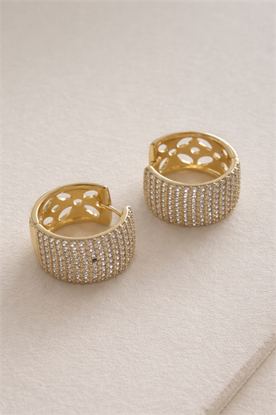 Altın Renk Taş Detaylı Xuping Küpe (Çift)