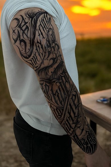 Yazılı Kol Dövme Geçici Tattoo
