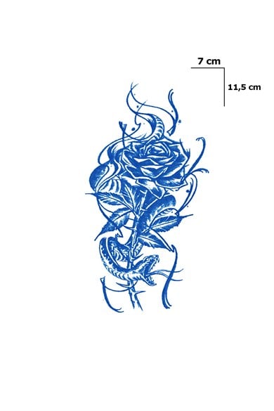 Çiçek Sonradan Kararan Yarı Kalıcı Geçici Dövme Tattoo