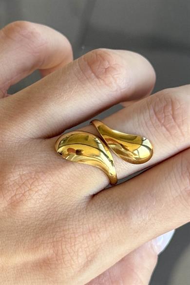 Altın Renk  Ayarlanabilir Çelik Yüzük