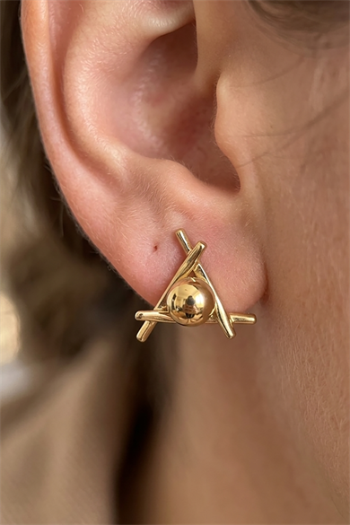 Altın Renk Çelik Küpe (Çift)