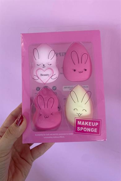 Pembe Renk 4´lü Makyaj Süngeri