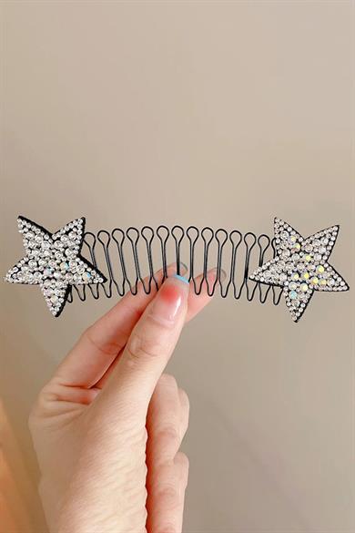 Kristal Taşlı Yıldız Figürlü Hayalet Toka Metal Yaylı Toka