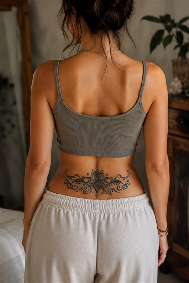 Çiçek Figürlü Sonradan Kararan Yarı Kalıcı Geçici Dövme Tattoo
