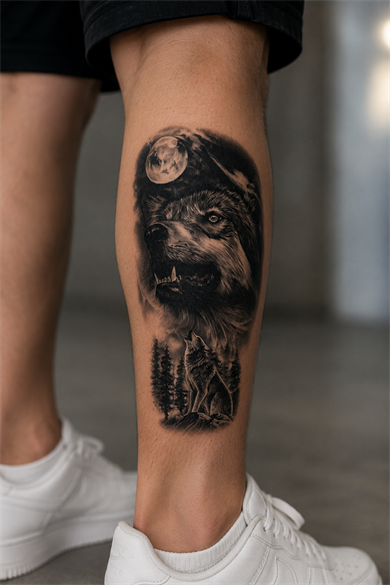 Dolunay ve Kurt Geçici Dövme Tattoo