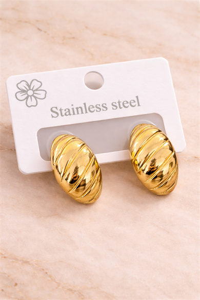 Altın Renk Çelik Küpe (Çift)