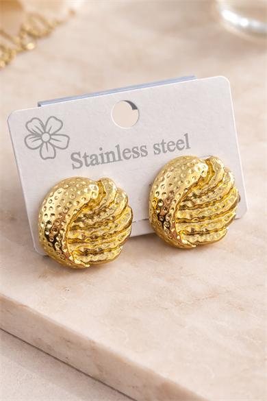 Altın Renk Çelik Küpe (Çift)