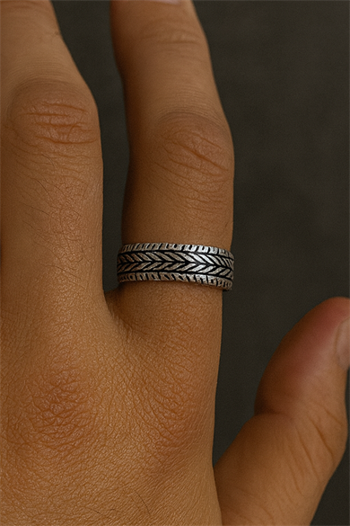 Gümüş Renk Ayarlanabilir Çelik Erkek Yüzük