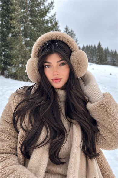 Kahve Renk Peluş Kulaklık