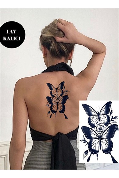 Kelebek Sonradan Kararan Yarı Kalıcı Geçici Dövme Tattoo