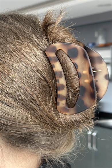 Kahverengi Leopar Desenli Mandal Toka