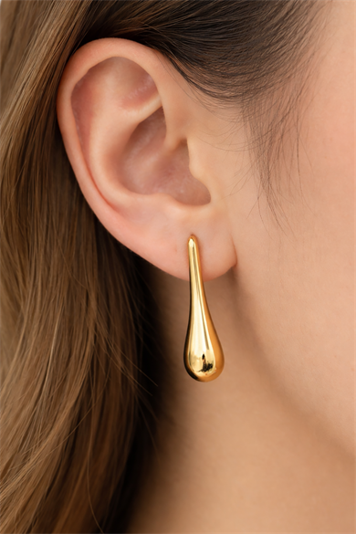 Altın Renk Çelik Küpe (Çift)