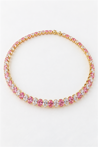 Altın Renk Taşlı Choker Kolye