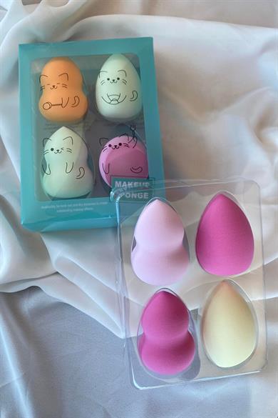 Turkuaz Renk 4´lü Makyaj Süngeri