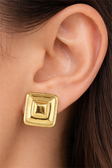 Altın Renk Çelik Küpe (Çift)