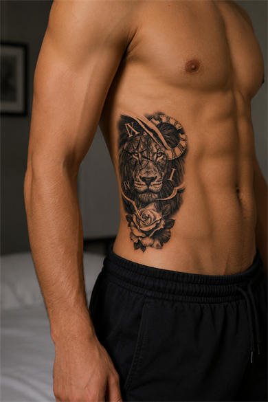 Roma Rakamlı Aslan Geçici Dövme Tattoo