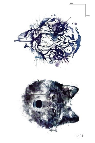 Aslan ve Kurt İkili Mini Geçici Dövme Tattoo