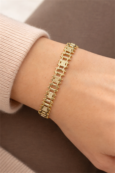 Altın Renk Çelik Xupıng VİP Bileklik