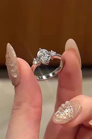 Gümüş Renk Tektaş Xuping Yüzük (6 Numara)