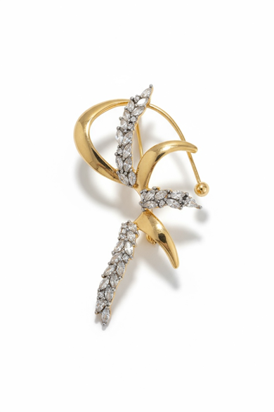 Altın Ve Gümüş Renk Taş Detaylı Kulak Aksesuarı