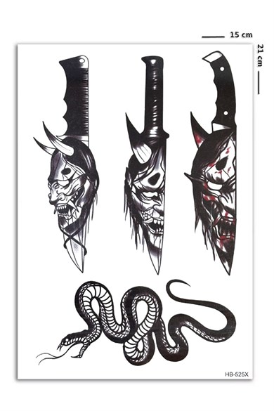 Devil Bıçak Geçici Dövme Tattoo