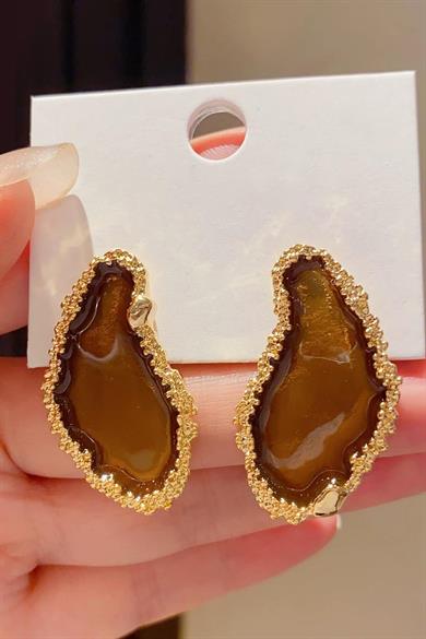 Kahverengi Metal Küpe (Çift)