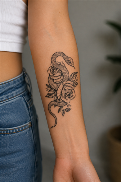 Yılan Geçici Dövme Tattoo