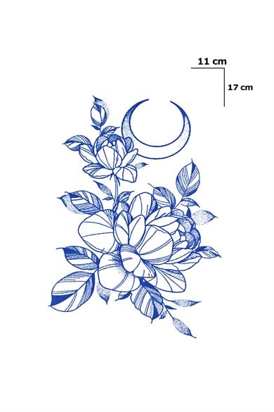 Çiçek Sonradan Kararan Yarı Kalıcı Geçici Dövme Tattoo