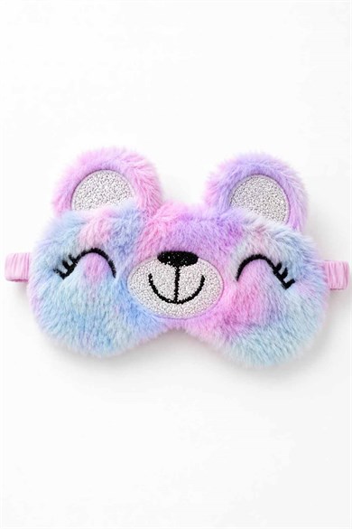 Karışık Renk Ayıcık Figürlü Peluş Uyku Bandı