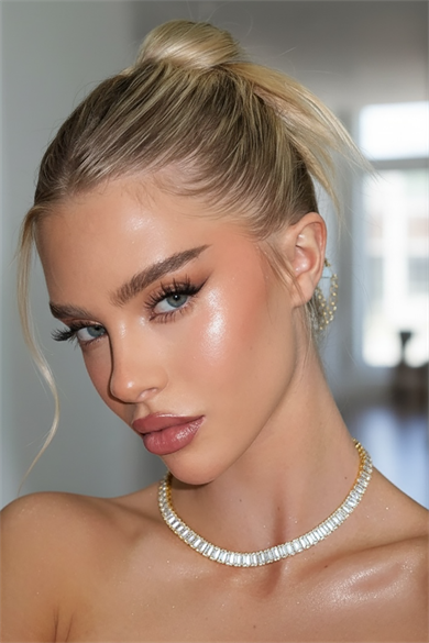 Altın Renk Taşlı Su Yolu Kolye