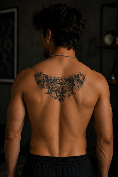 Kurukafa Figürlü Sonradan Kararan Yarı Kalıcı Geçici Dövme Tattoo