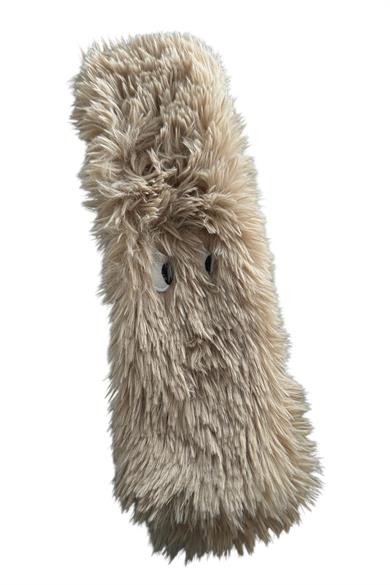 Kahverengi Göz Detaylı Peluş Çocuk Atkı