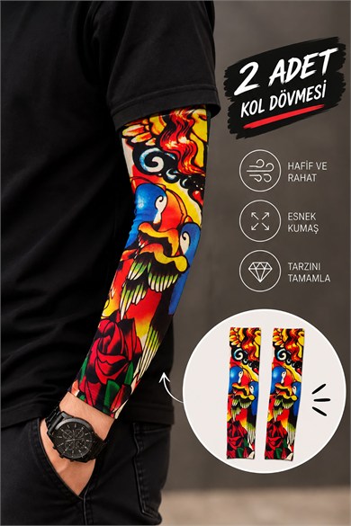 Karışık Renk Ve Desenli Giyilebilir Dövme Sleve (Çift)