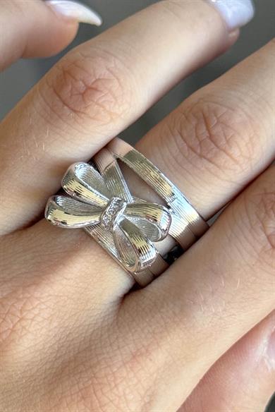 Gümüş Renk  Ayarlanabilir Çelik Yüzük