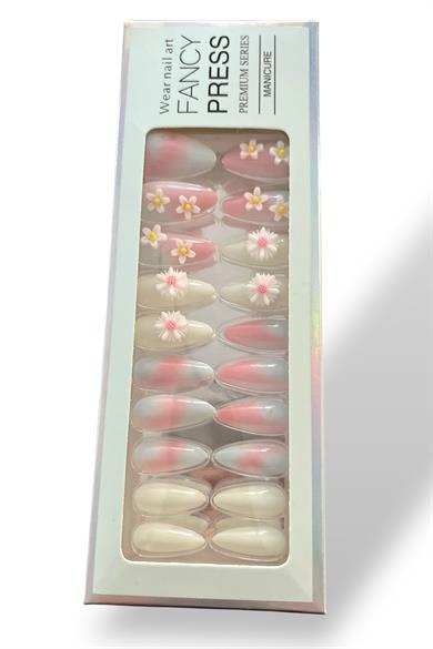 24lü Karışık Renk Jel Görünümlü Takma Tırnak (Yapıştırıcılı)