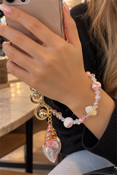 Karışık Renk Deniz Kabuğu Figürlü Çanta Charm/ Anahtarlık/Telefon Tutucu