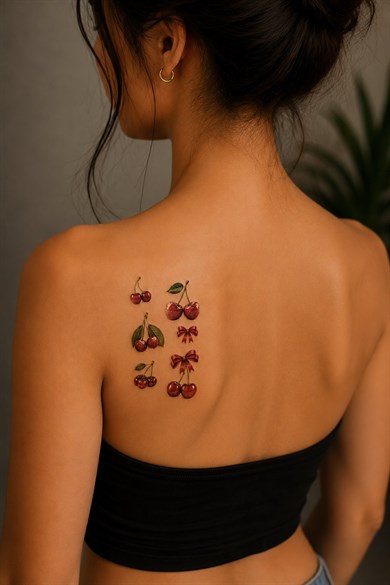 Çoklu Kiraz Mini Geçici Dövme Tattoo