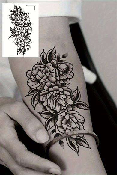 Geçici Çiçek Figürlü Dövme Tattoo