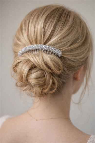 Şeffaf Renk Taş Detaylı Tarak Toka