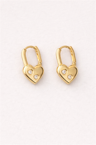 Altın Renk Kalp Figürlü Çelik TX  Küpe (Çift)