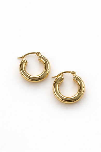 Altın Renk Halka Küpe 20Mm (Çift)