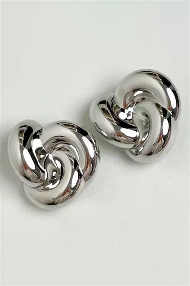 Gümüş Renk Metal Tx Küpe (Çift)