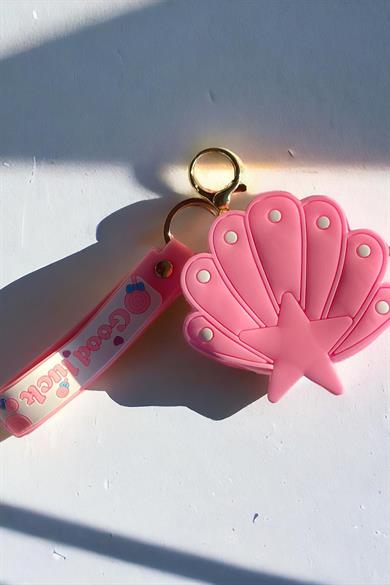 Pembe Renk Deniz Kabuğu Figürlü Cüzdan/ Anahtarlık