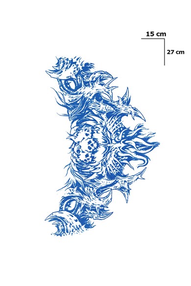 Kurukafa Figürlü Sonradan Kararan Yarı Kalıcı Geçici Dövme Tattoo