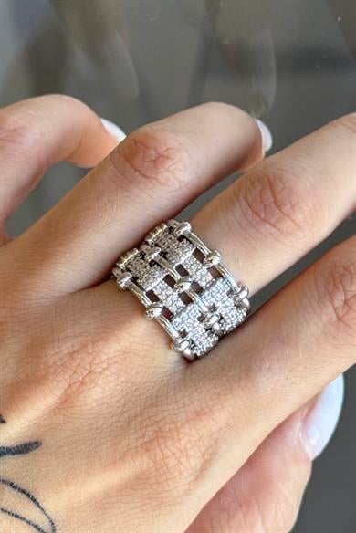 Gümüş Renk  Ayarlanabilir Çelik Yüzük